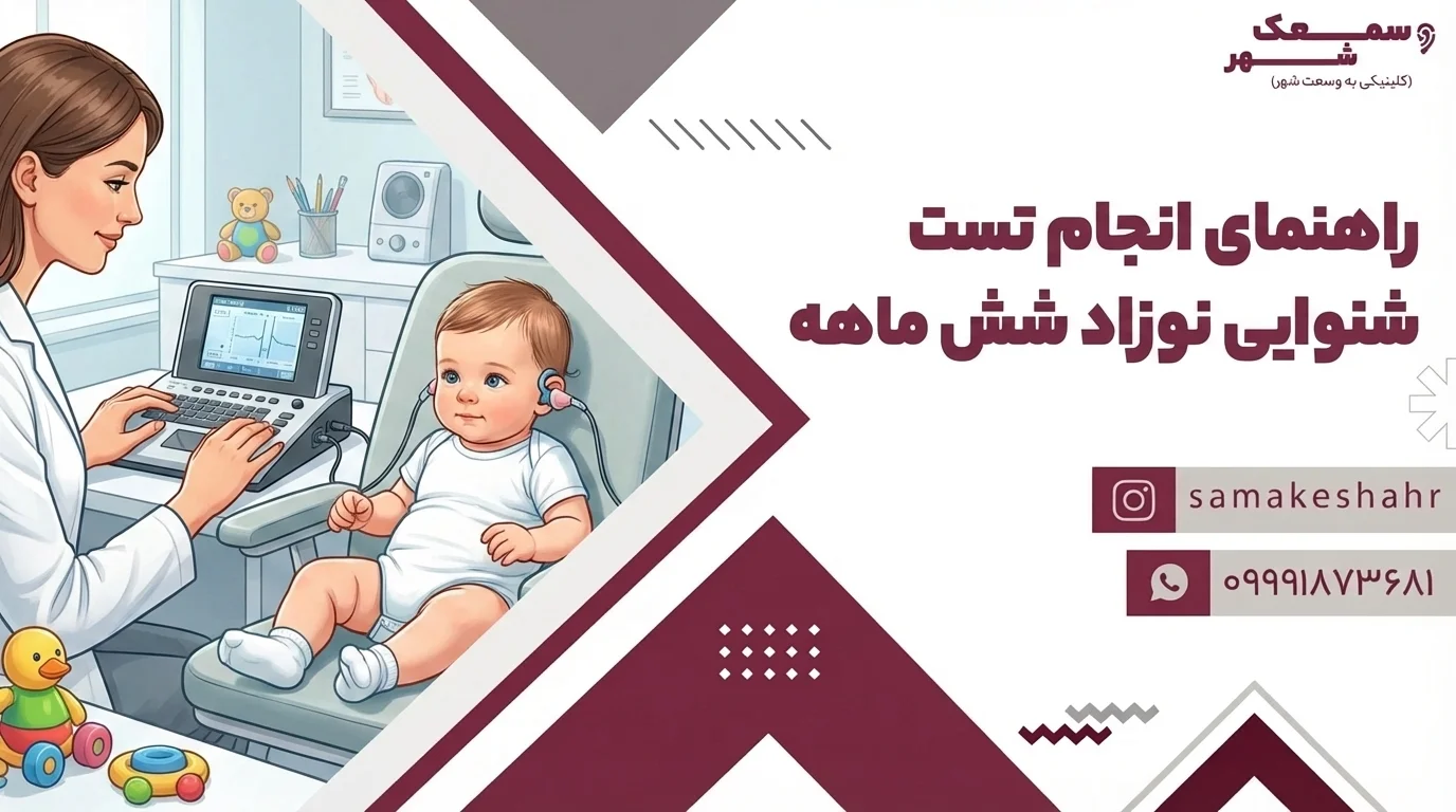 تست شنوایی نوزاد شش ماهه به همراه کارشناس شنوایی سنجی